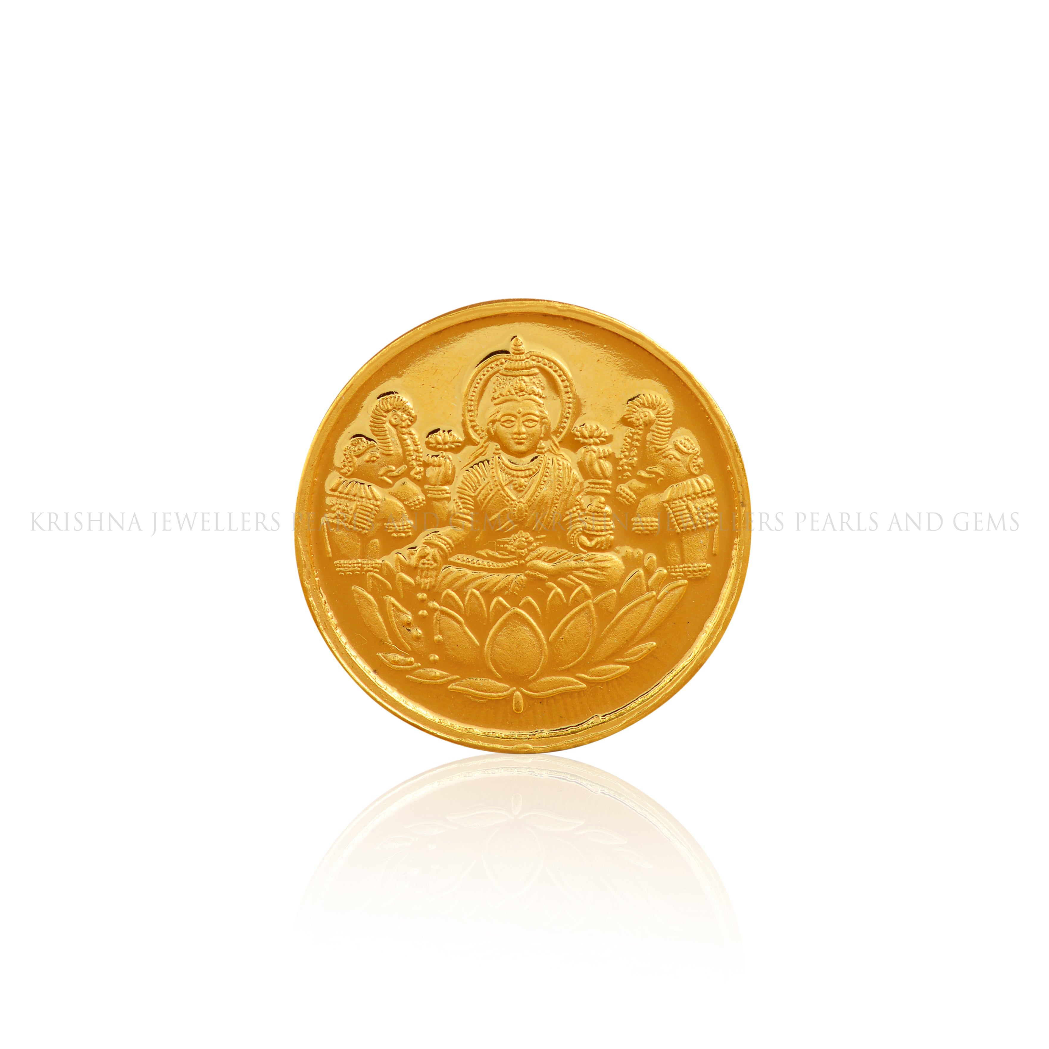 20 Gram Gold Coin With Lakshmi Motif - Krishna Jewellers Pearls and Gems